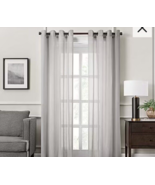Fieldcrest Mirron Solid Sheer Grommet Top Single Panel Silver Gray 50 x 96 - $273.60 MXN