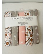 NEW~ Modern Moments by Gerber Baby &amp; Toddler Flannel Blankets, 5-Pack, 3... - £15.91 GBP
