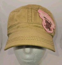 Vtg Coyote Ugly Brand Cadet Hat Womens OS Olive Green Pink Patch Cap Ugly Wear - $15.47