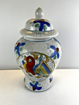 Chinese Bird of Paradise Motif Lidded Ginger Jar Vase Urn 10&quot; Vintage - $28.43