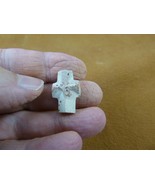(CR595-206) 7/8&quot; Fairy Stone CHRISTIAN CROSS Staurolite Lucky Crystal charm - €31,51 EUR