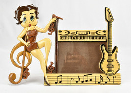 Vintage Betty Boop Guitar Music Hand Carved Wood Picture Frame  - $49.45