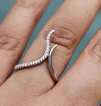 1Ct Round Cut Lab-Created Diamond Women Bypass Wedding Ring 14k WhiteGol... - £122.86 GBP
