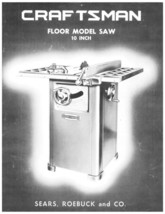 1950s Craftsman 103.24440  10" Floor Model Saw Instructions - $20.24