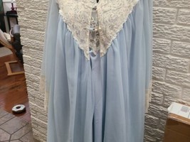 Vintage Deena Fashion 2pc Blue Small Short Gown Robe Set Nylon - $23.06