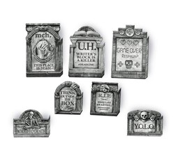 Funny Tombstones Halloween Yard Decorations 7 Signs 21 Pieces New Celebrate - £11.11 GBP