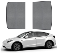 ThinSGO Fits 2020-2022 Tesla Model Y New Black Fabric Sunroof Sunshade 2pc NOS - £21.55 GBP