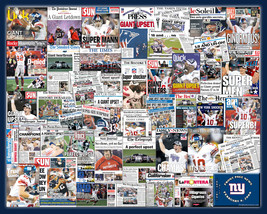 New York Giants 2008 Super Bowl Newspaper Collage Print Art- 25 Publicat... - $24.95+