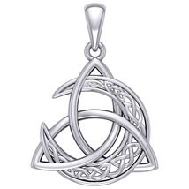 Jewelry Trends Celtic Trinity Crescent Moon Silver Pendant - $87.99