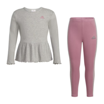 adidas Little Girls 2-pc. Pant Set Grey Heather 6X - £22.41 GBP