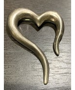 925 Sterling Silver Puffy Open Heart Design Pin Brooch - $89.16 CAD