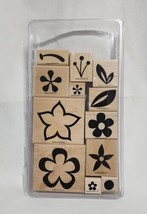 RARE Stampin Up ISLAND BLOSSOMS HAWAII 2005 Wood Mounted Stamp SET VINTAGE - £10.95 GBP