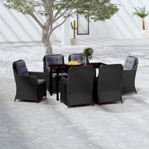  Garden Dining Set Black, Dark Grey - $1,948.28 CAD