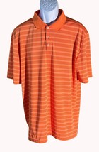 DAVID TAYLOR PRO Short Sleeve Button Down Golf Polo Shirt Orange Large - £11.59 GBP