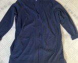 Lands&#39; End Open Front Cardigan Long Sleeve Navy Blue heavy Knit Size Large - $37.18
