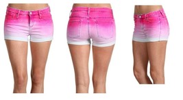 Vintage Y2K  JUICY COUTURE TIE DYE Ombre JEAN SHORTS IN HOT PINK  NEW 27 28 - $49.00