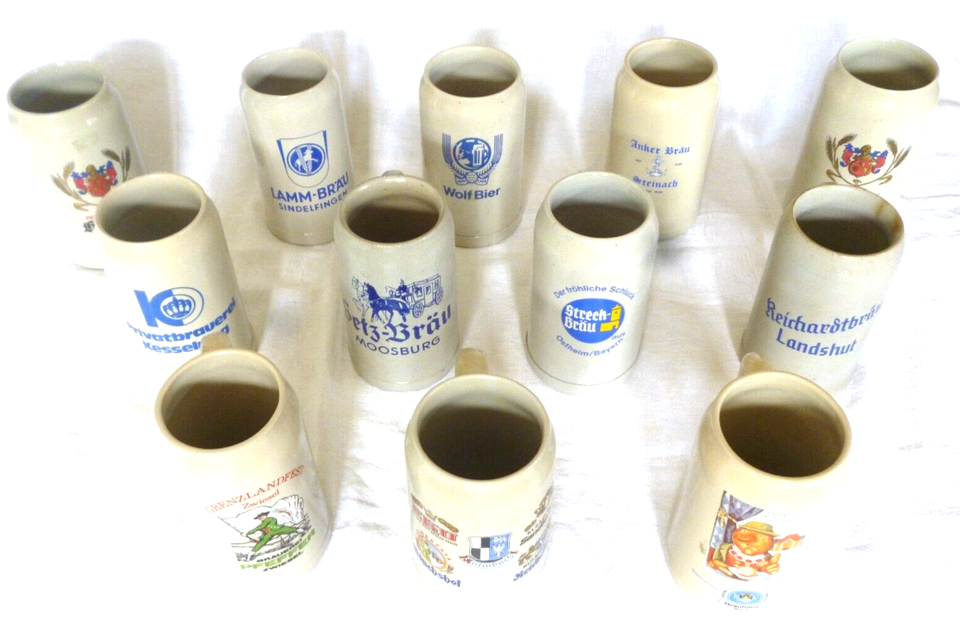 Amberg Pfeffer Streck Lamm Egerer Wolf Reichardt 1L Masskrug German Beer Stein