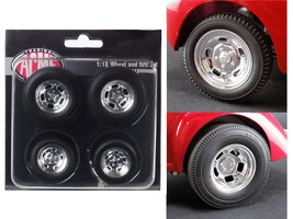 Polished Drag Wheels and Tires 4 pcs Set from 1941 Gasser 1/18 by Acme - £30.89 GBP