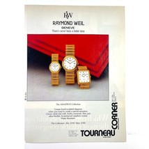 Raymond Weil Geneve Watch Vintage 1983 80s Print Ad Tourneau Retro Luxury - $12.17