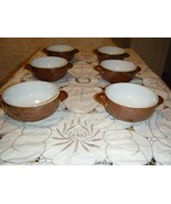 Apilco Individual Soup Bowl, SIX (6), Brownware, Lug Handles Porcelain &amp;... - £64.97 GBP