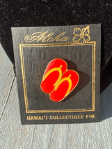 Aloha Slipper Flip flop Red enamel Collectible Pin - £6.20 GBP