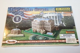Puzzled The White House 3D Puzzle A Wood Craft Construction Kit 128 Pieces NEW - $9.89