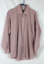 Van Heusen Dress Shirt Men Size 17.5 - 32/33 Pink Buttoned Long Sleeve Collared - £10.98 GBP