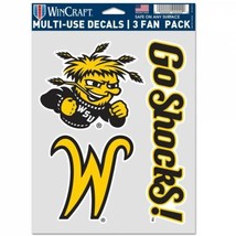 3.5&quot; wichita state shockers ncaa college team logo fan 3 pack car decal stickers - £15.84 GBP