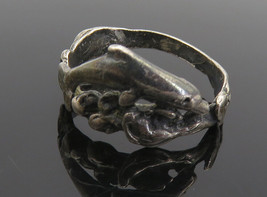 925 Sterling Silver - Vintage Oxidized Leaping Dolphin Band Ring Sz 6.5 - RG8671 - £23.15 GBP