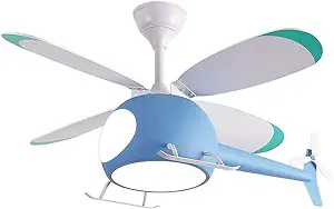 Children&#39;S Bedroom Helicopter Model Ceiling Fan With Lights 42 Inch Remo... - $370.99