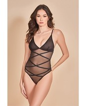 Mesh Soft Cup Teddy w/Contrast Lines Black LG - $1,113.66 MXN