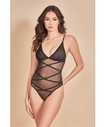 Mesh Soft Cup Teddy w/Contrast Lines Black LG - $1,113.66 MXN