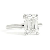 Authenticity Guarantee 
Emerald Cut Lab-Created Diamond Solitaire Engagement ... - £3,273.36 GBP