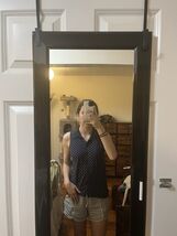 Aeropostale Women&#39;s Navy and Blue Collared Tank Top - $144.05 MXN