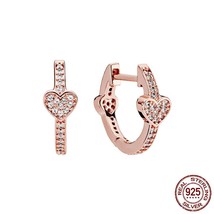 Rling silver pendientes sparkling rose gold earrings hoop earrings for women silver 925 thumb200