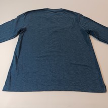 Chaps T-Shirt Men's Size Medium Long Sleeve Henley 3-Button Blue Cotton Blend image 13