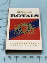 Vintage Matchbox Cover Rothman’s Royals -printed side In Greek gmg No Slide - £9.86 GBP