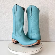 Lane EMMA JANE Turquoise Cowboy Boots Ladies Sz 10 Leather Western Snip Toe Tall - £115.98 GBP