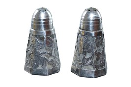 1950&#39;s Mexican Sterling silver Overlay glass salt and pepper set - $59.40
