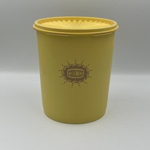 Vintage Tupperware Cookies Pattern Harvest Gold Lidded Canister 807-4 80... - $19.99