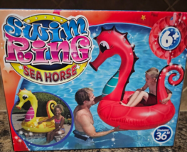 Sea Horse Pool Float Swim Ring 36&quot; Diameter Splash Buddies - £15.68 GBP