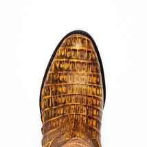 Marco Di Milano Genuine Caiman Belly Skin Cowboy Boot phoenix Mustard Brown image 11