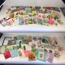 Vtg Lot 93 USED Get Well Greeting Cards Postcards Mix Scrapbooking Art U... - $84.15
