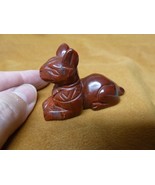 Y-DOG-LD-709) RED jasper gem Anubis Egyptian God gemstone STONE carving ... - $17.53