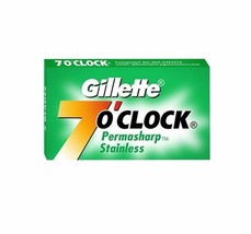 60 Gillette 7 O&#39;Clock Permasharp Stainless Double Edge Razor Blades - £8.06 GBP