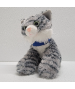 Aurora 8&quot; Gray Tabby Cat Kitty Kitten Soft Plush Hills Diet Collar Green... - $12.57