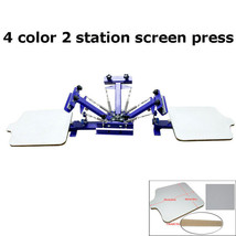 New 4 Color 2 Station Screen Printing Press with Fixed Board DIY free shipping - $371.50