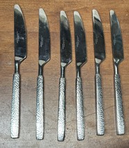 Hampton Silversmiths Oslo Stainless Hammered Flatware - lot of 6 dinner knives - - £39.96 GBP