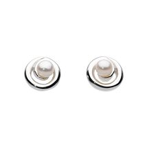 Dew Women's Sterling Silver and Freshwater Pearl Spiral Stud Earrings  - $64.00