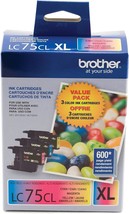 Brother Lc753Pks Xl High Yield 3 Pack - 1 Each Lc75C, Lc75M, Lc75Y Ink - £40.32 GBP